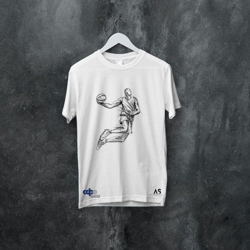 camiseta as basket blanca